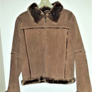 Ladies Tan Suede Leather Jacket